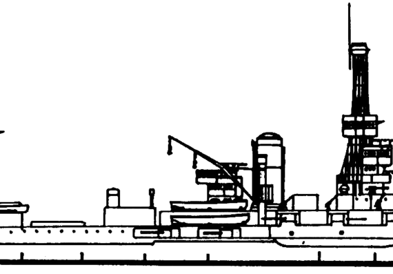 Боевой корабль USS BB-32 Wyoming 1932 [Battleship] - чертежи, габариты, рисунки